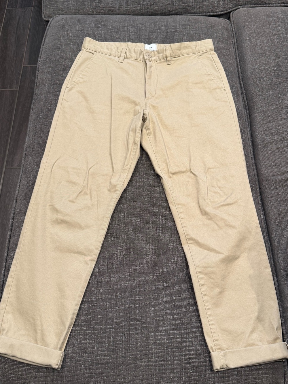 H&M Tan Slim Straight Chinos
